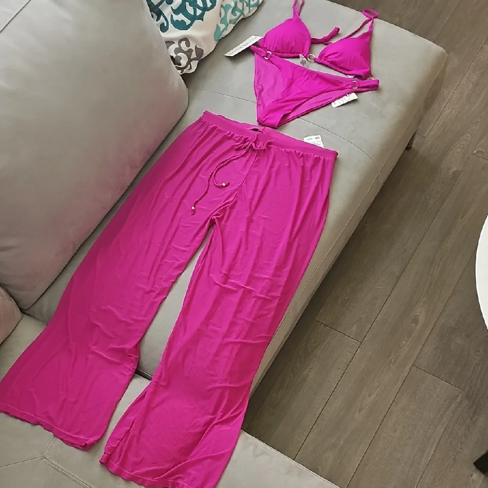 NWT TiniBikini Fuchsia Bikini 3 PIECE Set